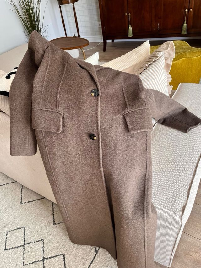 Abrigo largo lana Mango marrón como nuevo