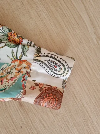 Camisa Zara Patchwork Estampada Mujer XS