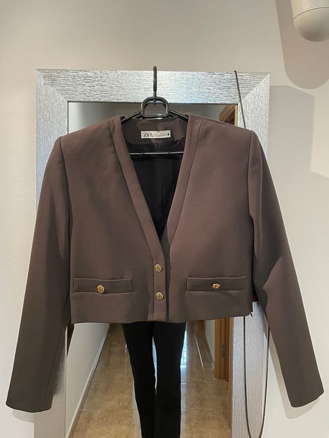 Blazer Zara cropped estructura