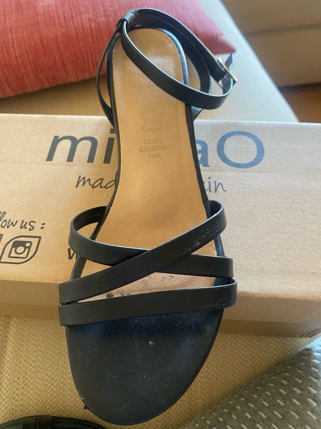 Sandalias Mimao Piel Napa Negra