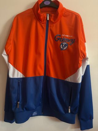 Sudadera Grimey cremallera naranja y azul