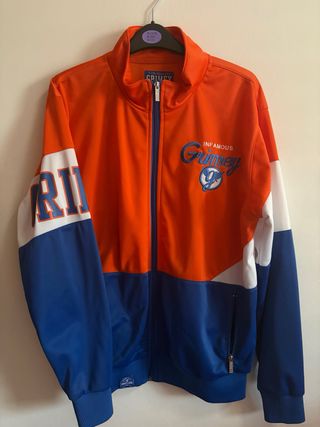 Sudadera Grimey cremallera naranja y azul