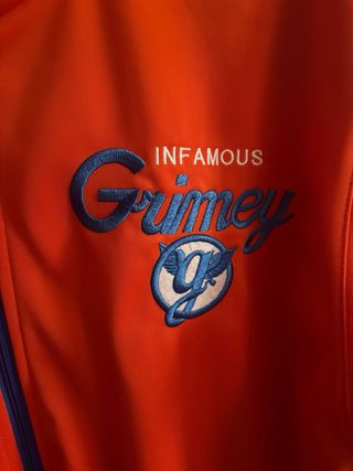 Sudadera Grimey cremallera naranja y azul