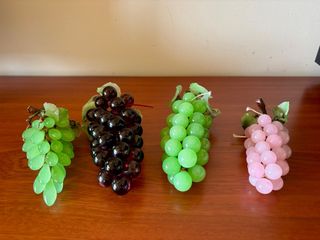 Conjunto 4 Figuras de uvas decorativas en cristal