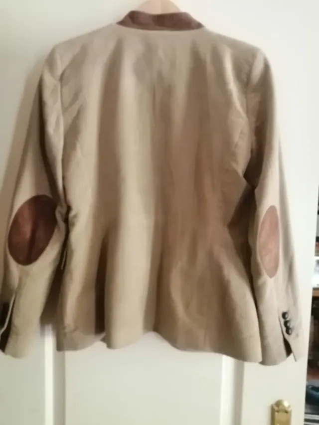 Chaqueta Zara Beige Cuello Marrón