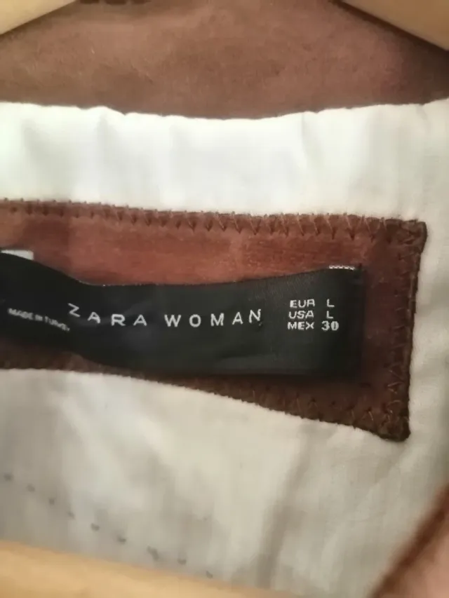 Chaqueta Zara Beige Cuello Marrón