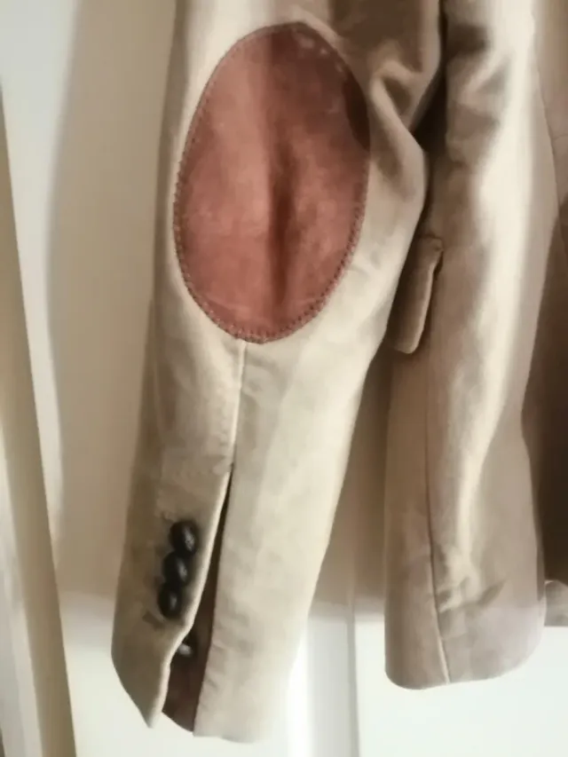 Chaqueta Zara Beige Cuello Marrón