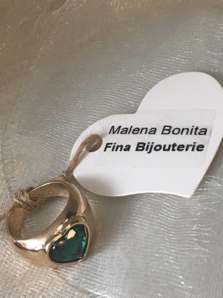 Anillo chevalier Corazón Piedra Verde