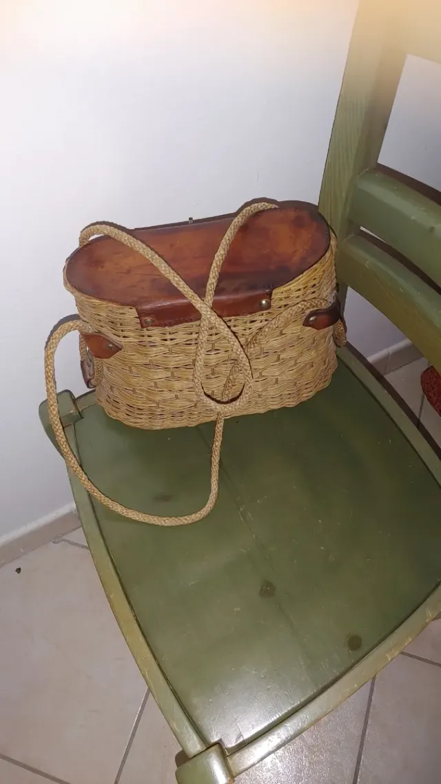 Cesto da pesca vintage anni '50