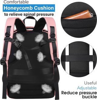 Mochila Escolar Juvenil Rulison Rosa Gris