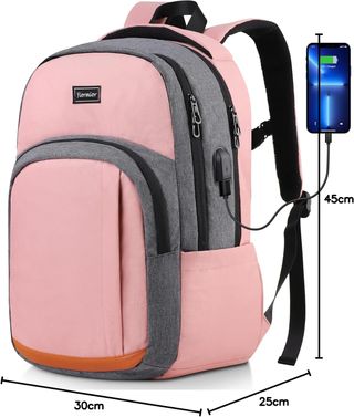 Mochila Escolar Juvenil Rulison Rosa Gris