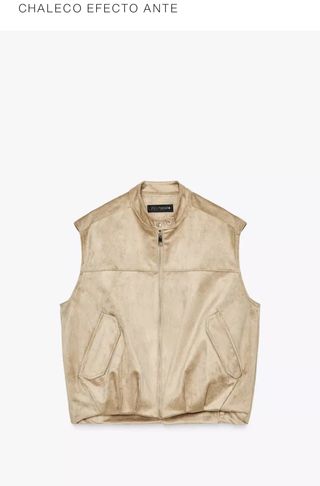 Chaleco efecto ante beige