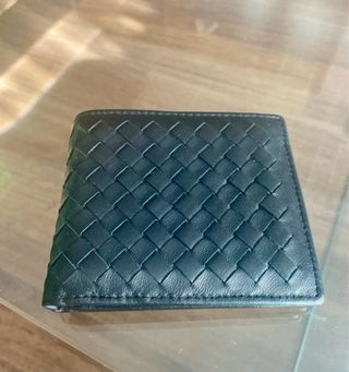 Billetera Bottega Veneta Negra Tejida