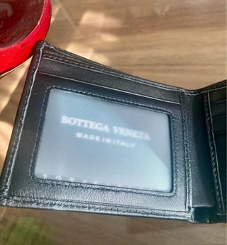 Billetera Bottega Veneta Negra Tejida