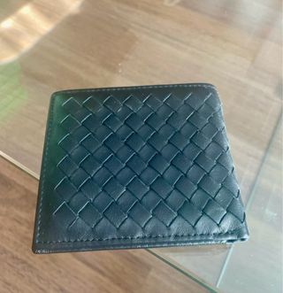 Billetera Bottega Veneta Negra Tejida