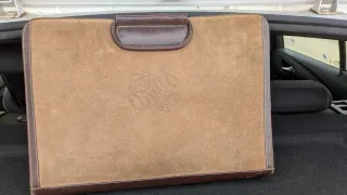 Portadocumentos Loewe Piel y Ante Beige/Marrón