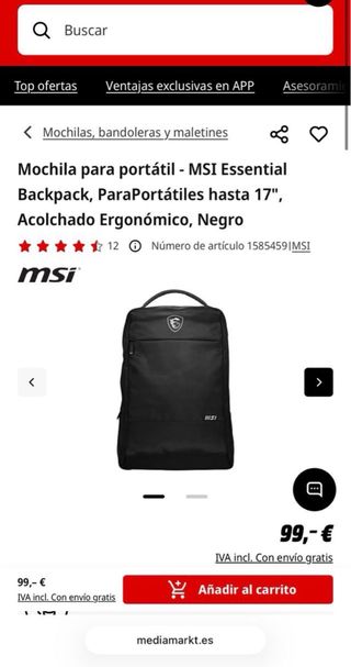 Mochila portátil MSI - Laptop