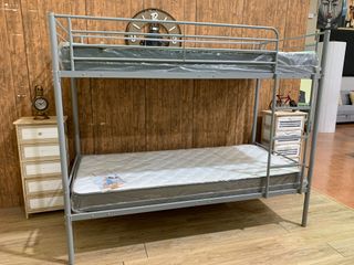 Litera Metálica Gris con Madera