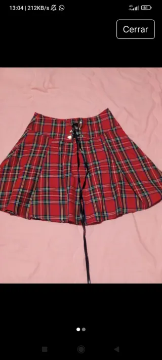 Falda cuadros escoceses con cordones