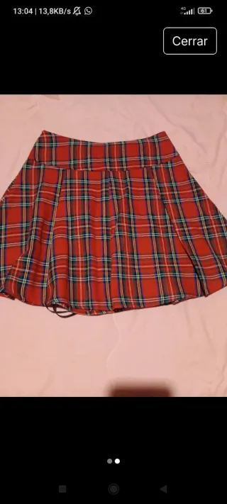 Falda cuadros escoceses con cordones