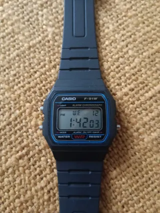 Casio F-91W Correa Negra