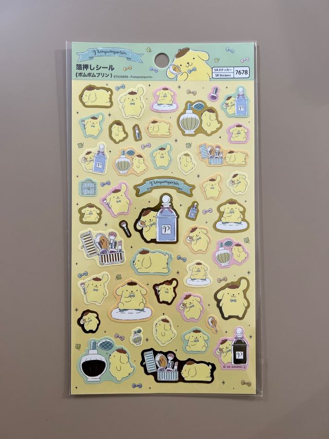Pegatinas dorados Pompompurin Sanrio
