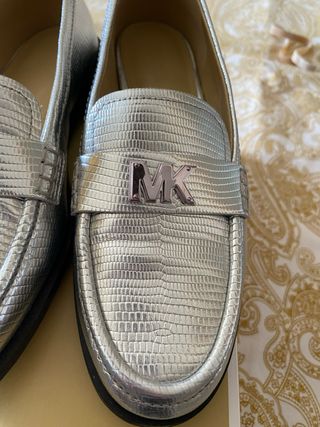 Mocasines Michael Kors Plateados Piel