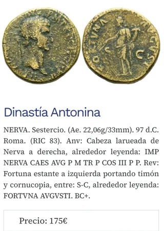 Moneda Romana Antigua dinastía Antonina