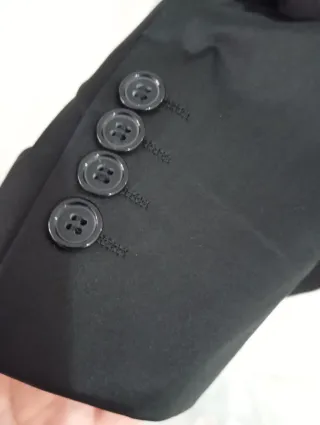 Blazer negro raso hombre