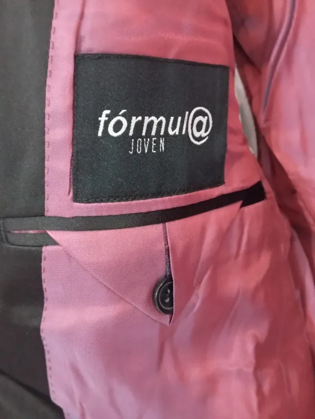 Blazer negro raso hombre