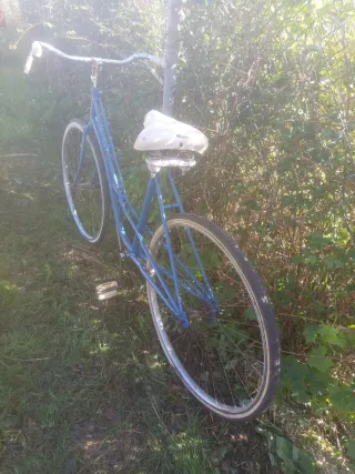 Bicicleta azul clásica vintage adorno