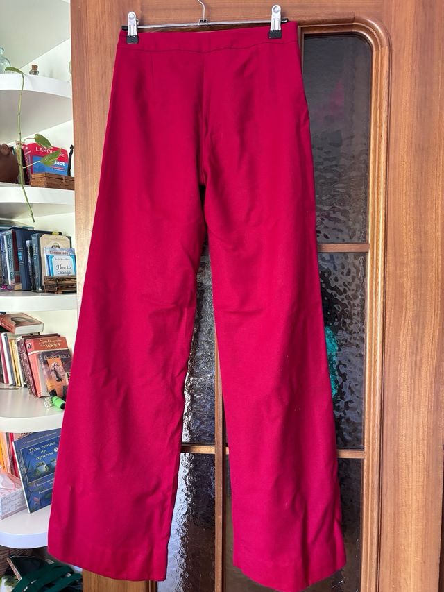 Pantalón Mango Lana Rojo