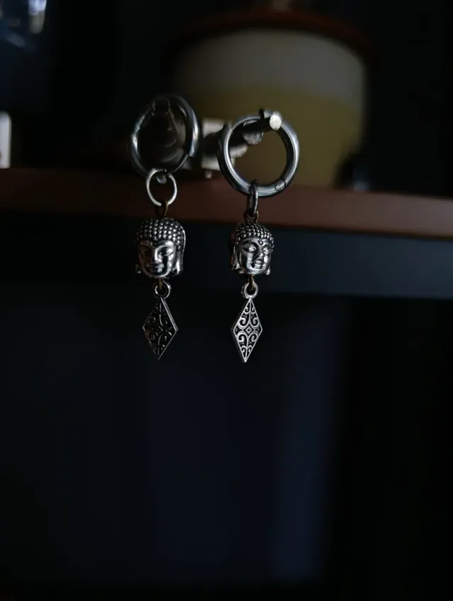 Pendientes Budas Plata Hechos a Mano