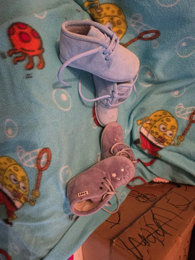 Zapatillas casa bebé/niño azul y gris