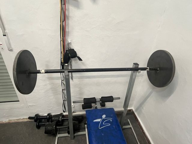 Banco abdominales con pesa 30kg