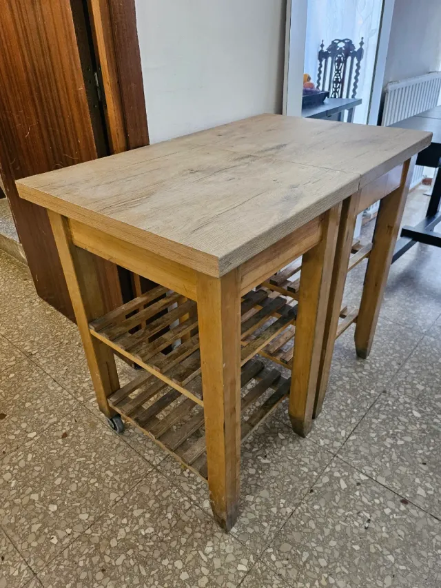 Carrito auxiliar madera abedul BEKVÄM