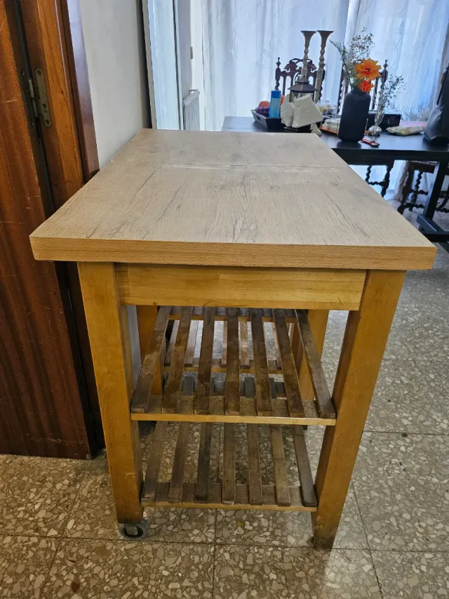 Carrito auxiliar madera abedul BEKVÄM