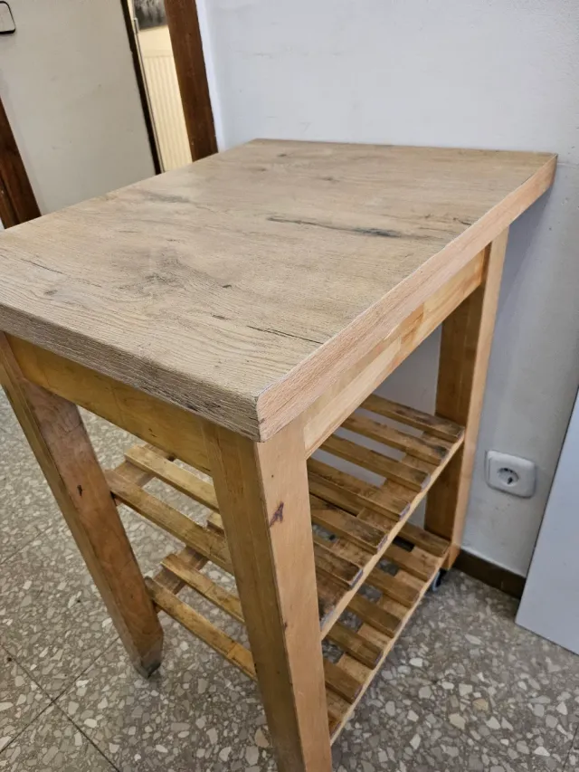 Carrito auxiliar madera abedul BEKVÄM