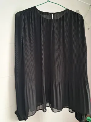 Camisa Zara Negra Manga Larga XL