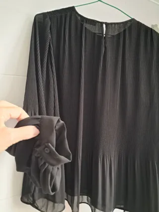 Camisa Zara Negra Manga Larga XL