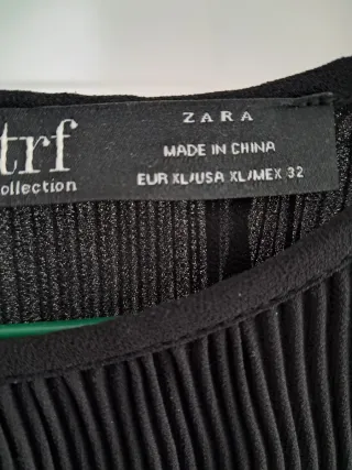 Camisa Zara Negra Manga Larga XL