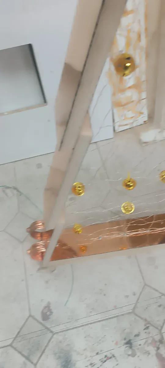 Albero di Natale in legno con luci led a batteria