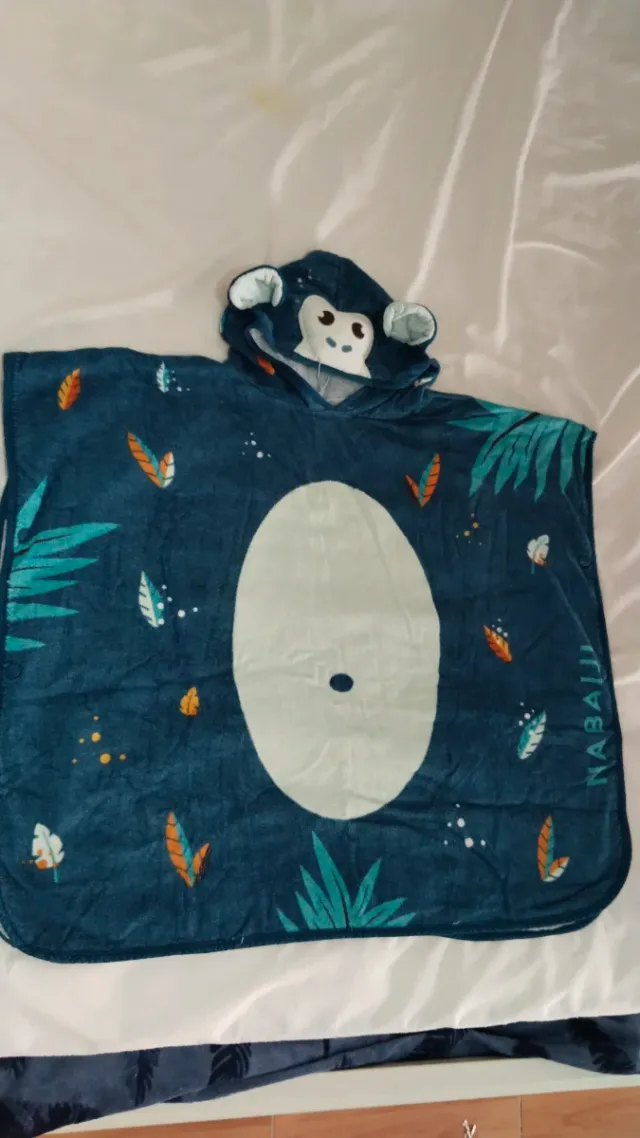 Toalla con capucha infantil de mono