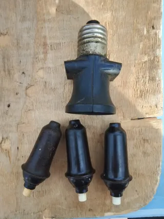 Ladrón y 3 peras portalámparas antiguos