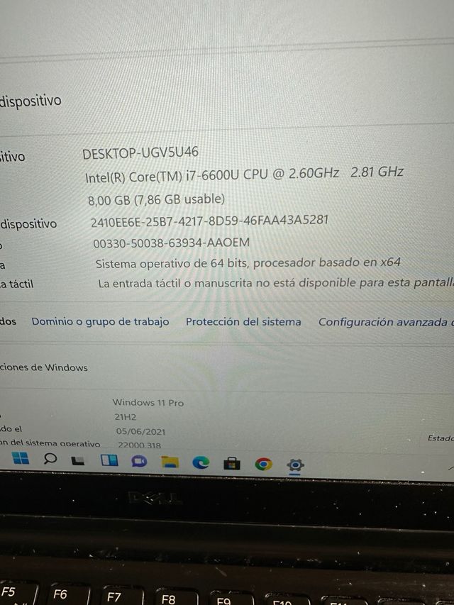 Portátil Dell i7 Negro/Plateado