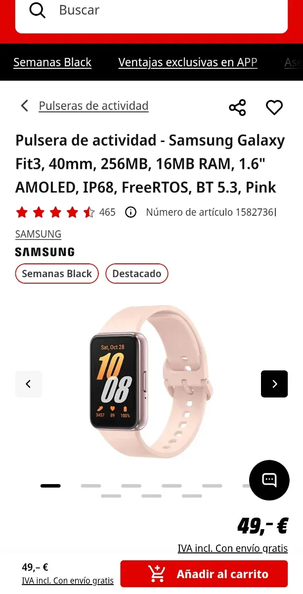 Reloj Huawei Watch Fit New Rosa/Oro Rosado