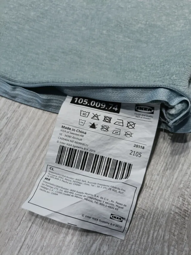 2 Fundas Cojín Ikea Degradado Teal Blanco