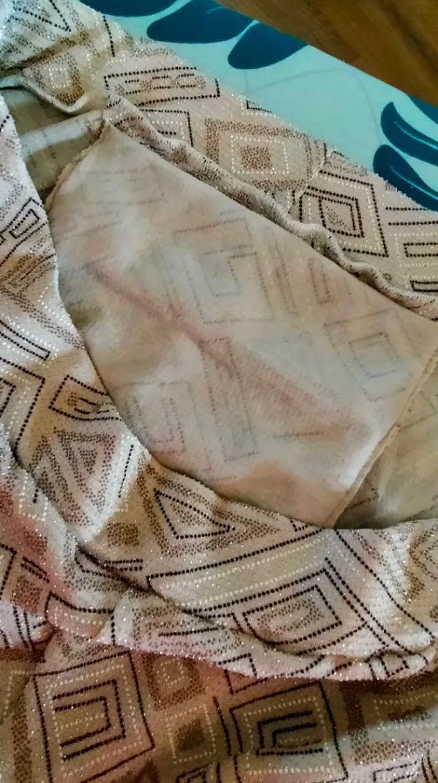 Pantalón Plegable estampado mujer beige/gris