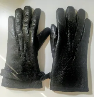 Guantes de piel hombre negros