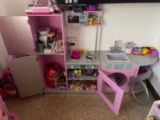 Cocina de juguete rosa